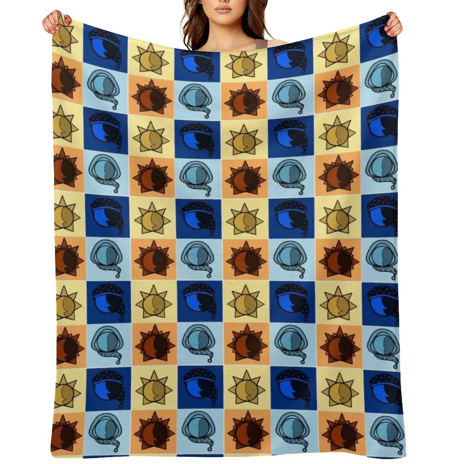 

Sun and Moon Show Brothers Throw Blanket Baby Thins Decorative Beds Furrys Blankets