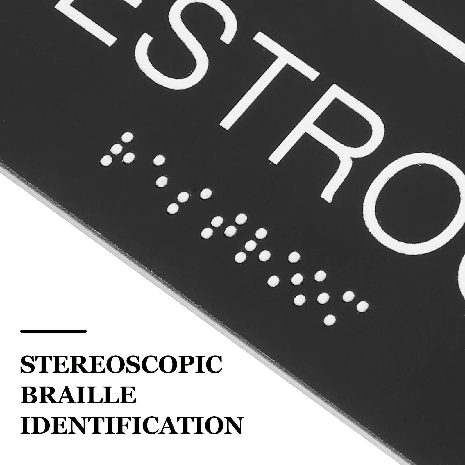 

Unisex Restroom Sign Acrylic Self-Adhesive Bathroom Door Symbol Office Commercial Use Braille Toilet Signboard