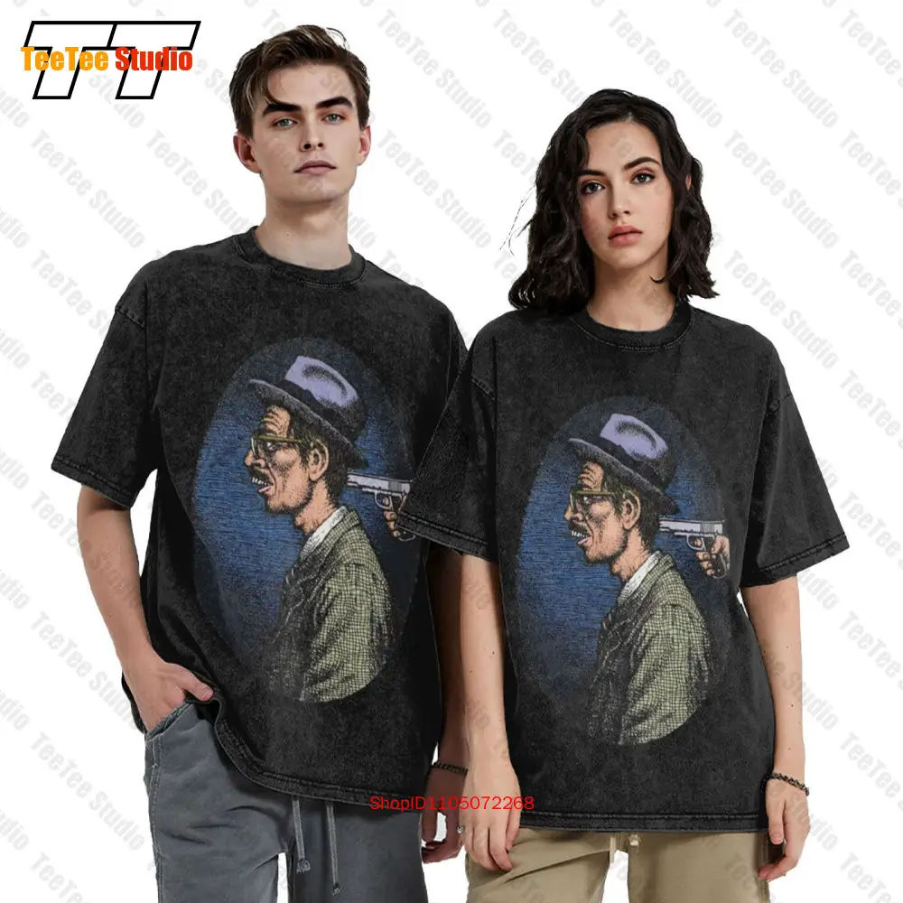 R Crumb Gun Self Portrait Vintage Oversized T-Shirt Robert Underground Comix MIQ7