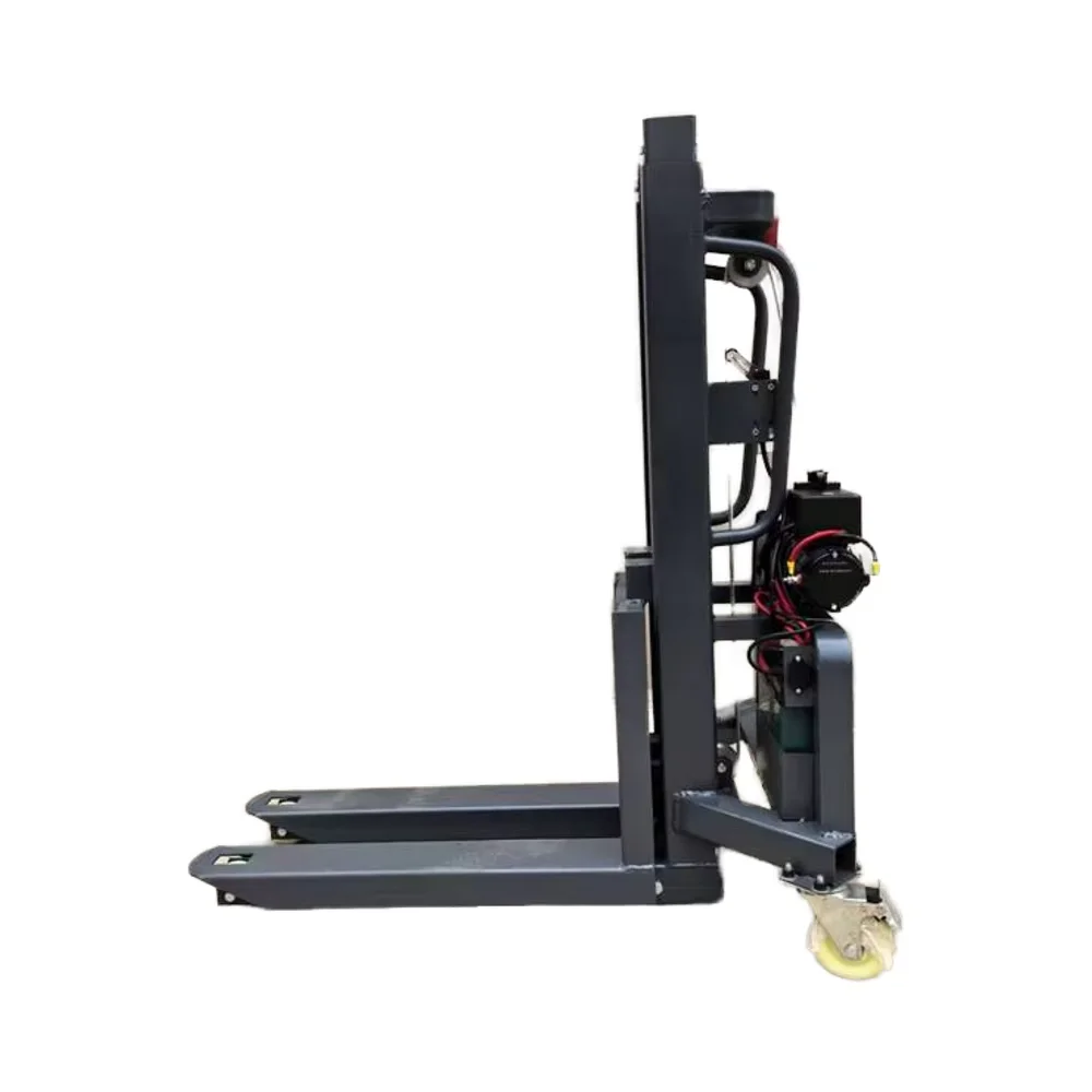 300Kg Mini Electric Stacker New Status Automatic Loading Forklift Powered Pallet Truck Small Lifting Forklift