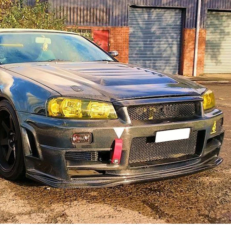 

Applicable for Nissan Skyline GTR34 Bumper Replacement Modification Z Tune Carbon Fiber Front Face Large Surround