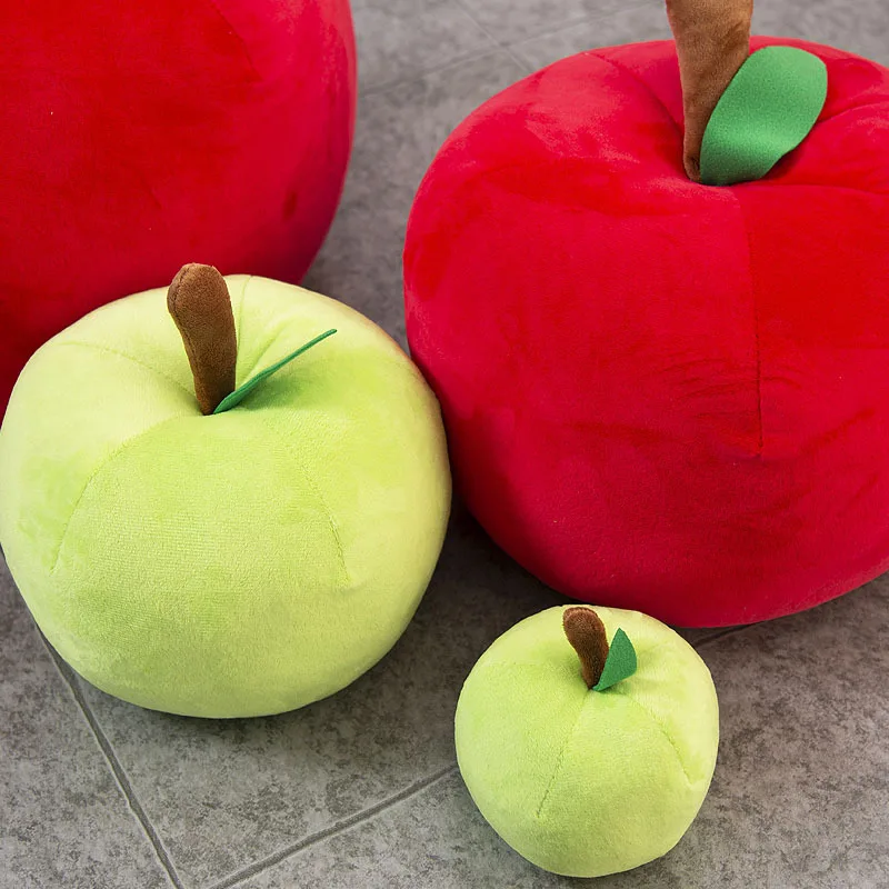 

13 см ~ 38 см подушка с яблоком, зеленое яблоко, плюшевая игрушка, кукла с красным яблоком, подушка, кукла с фруктами, Рождественский подарок, орнамент