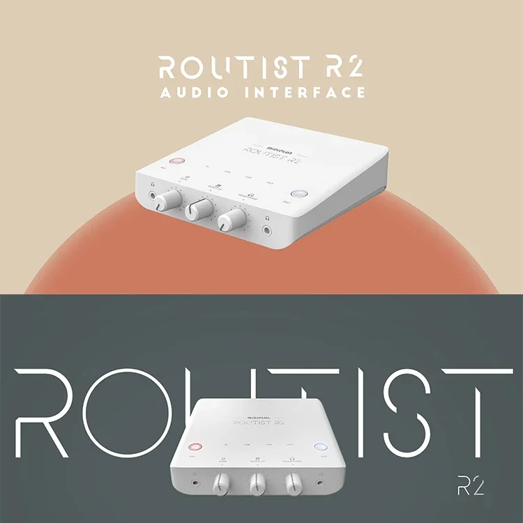 Midiplus Routist R2 Pro Antarmuka Audio 1In 2Out rekaman Studio langsung Dubbing USB Mixer siaran musik kartu suara eksternal