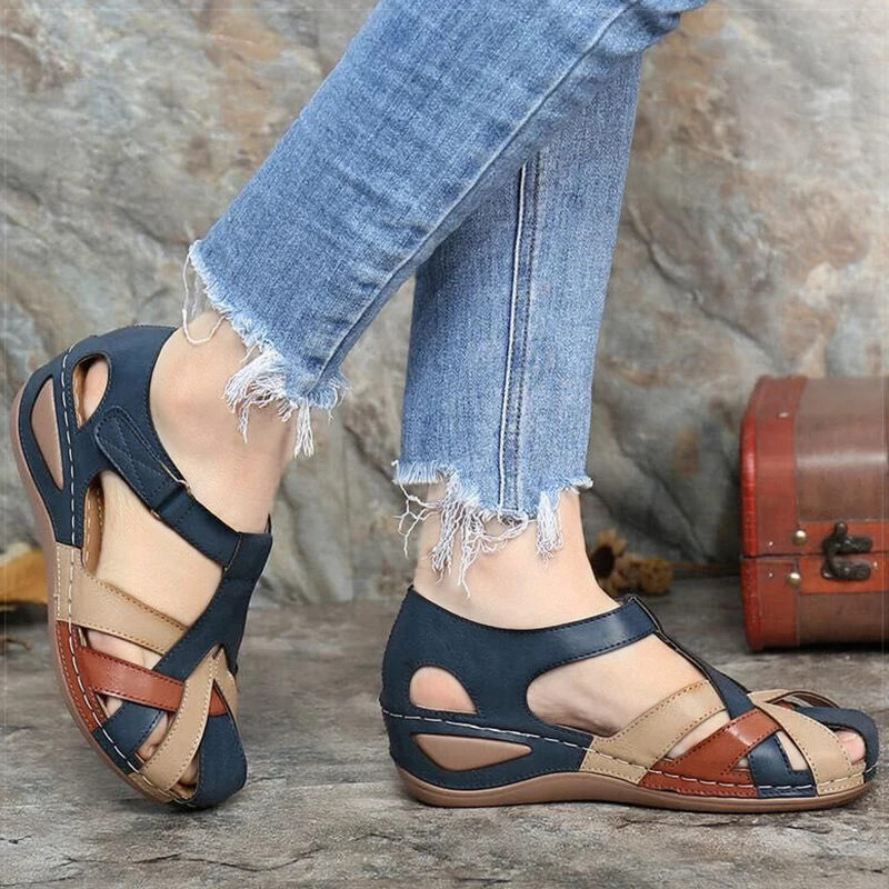 Women's Sandals Soft Wedge Heels Sandals 2025 Summer Shoes Woman Low Platform Sandalias De Mujer Mix Color Summer Sandals Female image 5