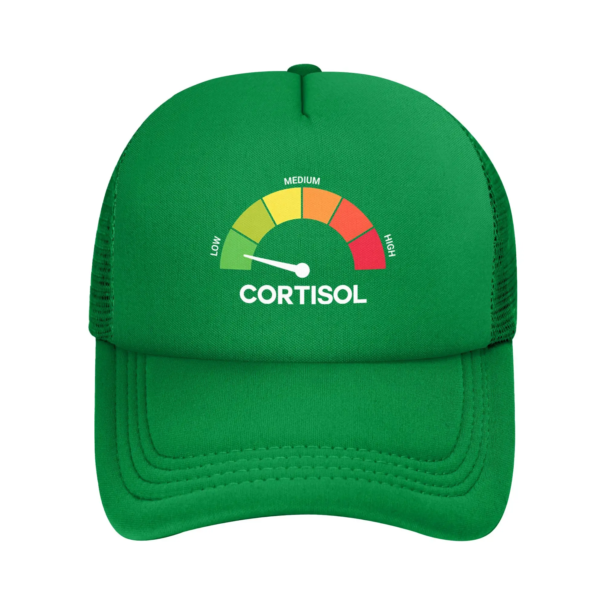 Low Cortisol Levels Stress Meter Meme Anxiety & Burnout Trucker Hat Mesh Baseball Caps Snapback Caps  Hat Sun Hat Trucker Cap
