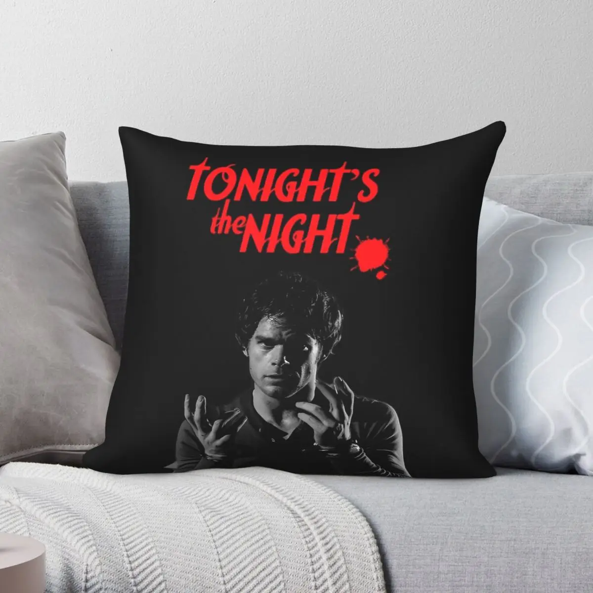 Michael C. Hall Tonight's The Night Square Pillowcase Polyester Linen Velvet Printed Decor Throw Pillow Case Home Cover 45x45