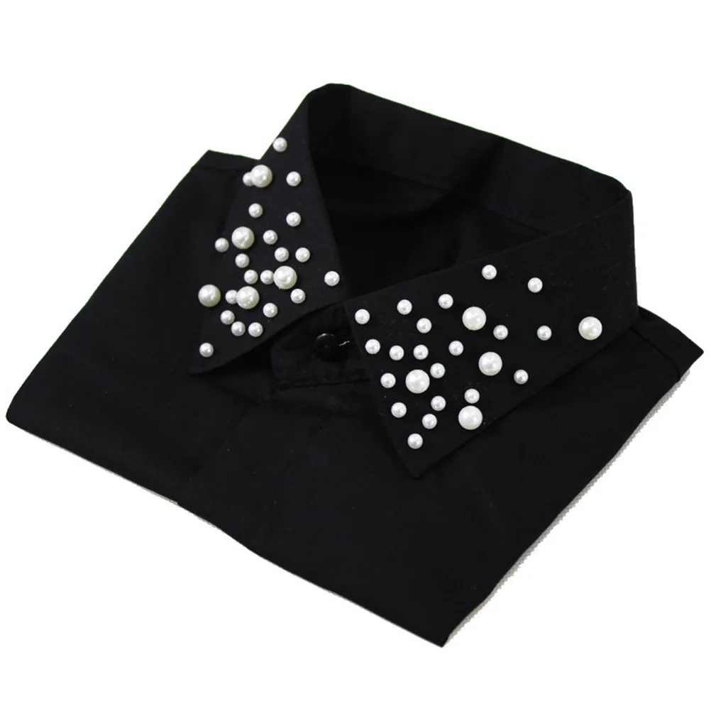 

Pearl Decorated For Women Stretchy Detachable Fake Collar Fashion Neckline Accessory Dresses Sweaters T Shirts Half Shirt