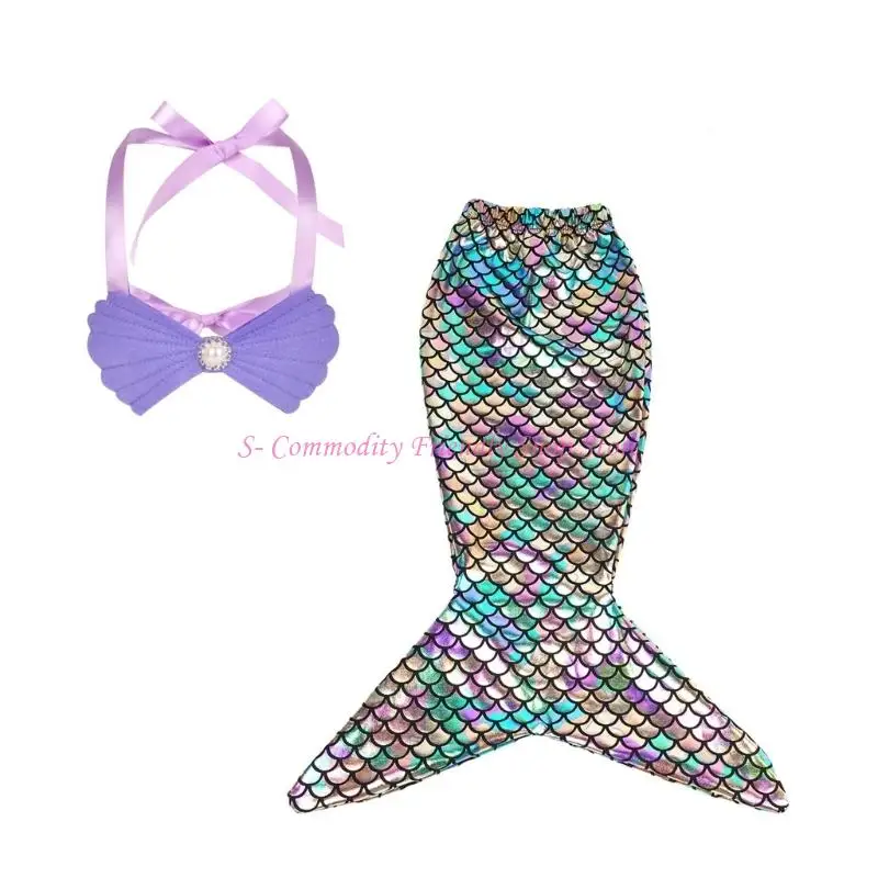 

85AE Реалистичный хвост океанаида Детский наряд для фотосессии Легко носить Перманентный эластан для детской фотографии