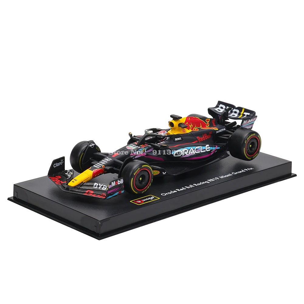 Bburago 1:43 2023 F1 Red Bull Racing RB19 Miami GP 1# Verstappen 11#  Perez racing model simulation car model alloy car toy