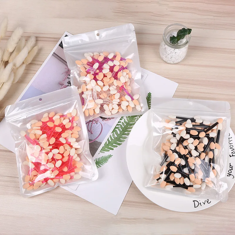 

50pcs Nail Powder Brushes Sponge Double-head Mini Eyeshadow Sponge Sticks Nails Art Pigment Applicator Makeup Tools