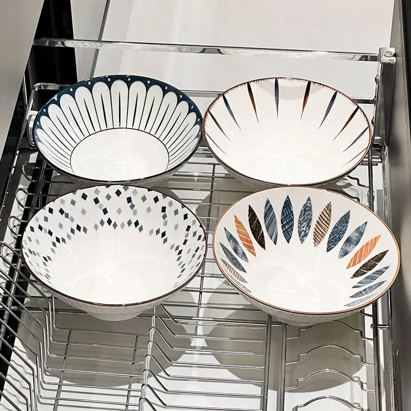 Hand-drawn Ceramic Bowls High-grade Underglaze Color Ramen Bowl Simple Large-capacity Soup Bowls for Home Use Kitchen Tableware