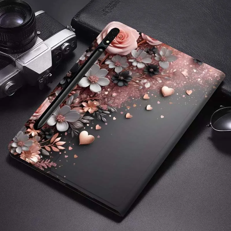 

Beautiful Heart Sparkling For Samsung Galaxy Tab S6 S7 S8 S9 S10 FE Plus Lite Soft Flexible Support Tablet Case Gift