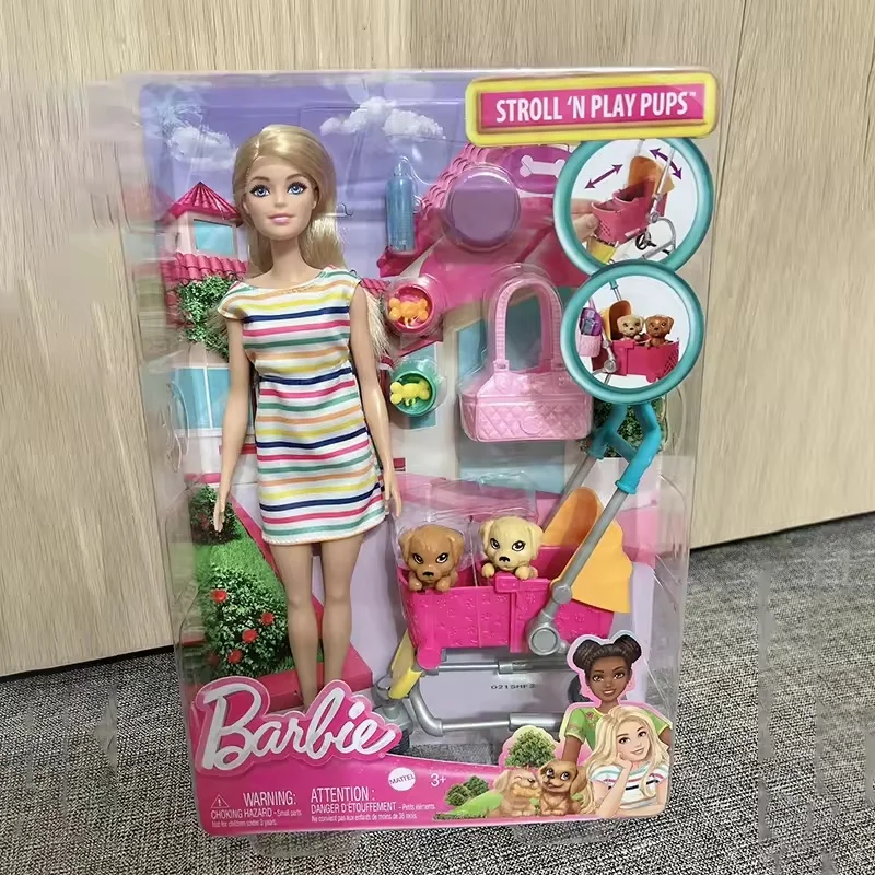 Genuine Doll Pet Stroller Playset With Cute Puppies And Pet Accessories Pretend Play Toy For Little Girls Perfect Holiday Gift