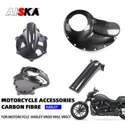 3k Carbon Fiber Motorcycle Engine Cover Guard Protector For HARLEY VROD V-ROD VRSC Muscle VRSCF VRSCDX Nightrod 1250 2002 - 2017