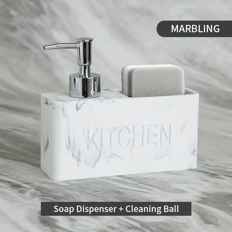 1 قطعة موزع صابون الأطباق وموزع صابون اليد حامل الإسفنج مع تنظيف الكرة المطبخ كونترتوب بالوعة الحمام المنظم
