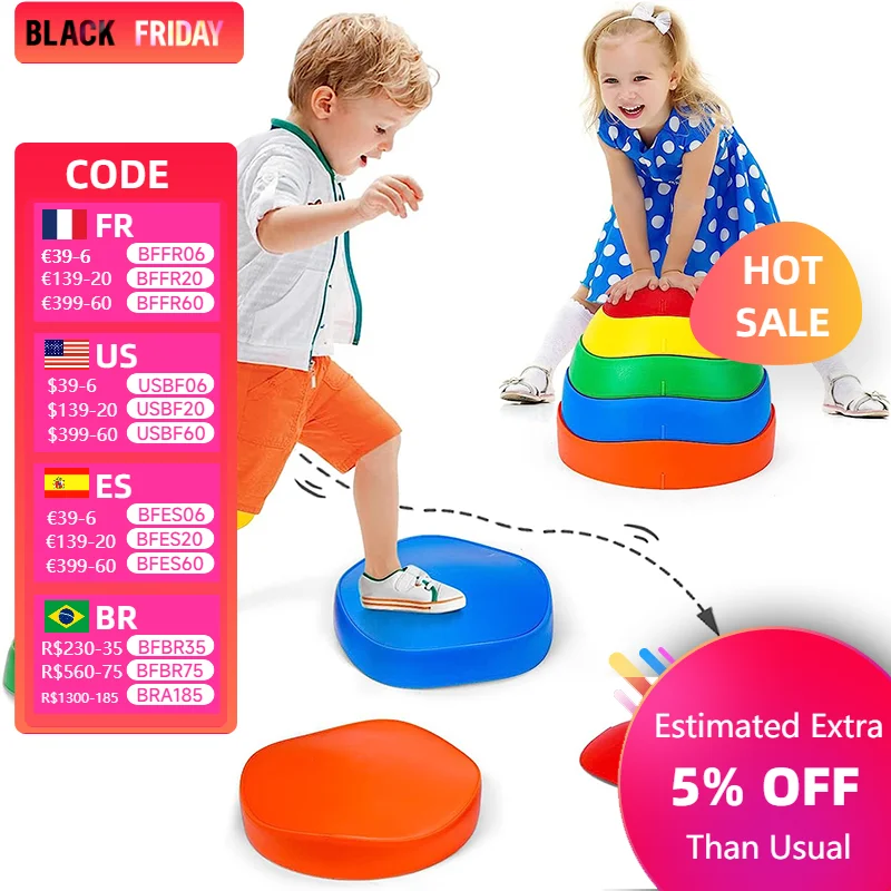 Trampling Stone Tactile Sensory Balance Training Stapstones Child Explorer Kit Outdoor Toy Children Explorers Stepping Stones