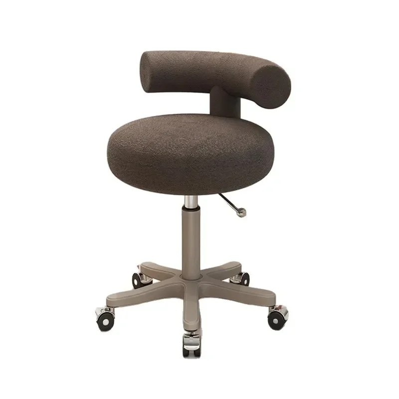 Minimalist Beauty stool lift big chair pulley hairdressing manicure barber shop backrest round chair image 5