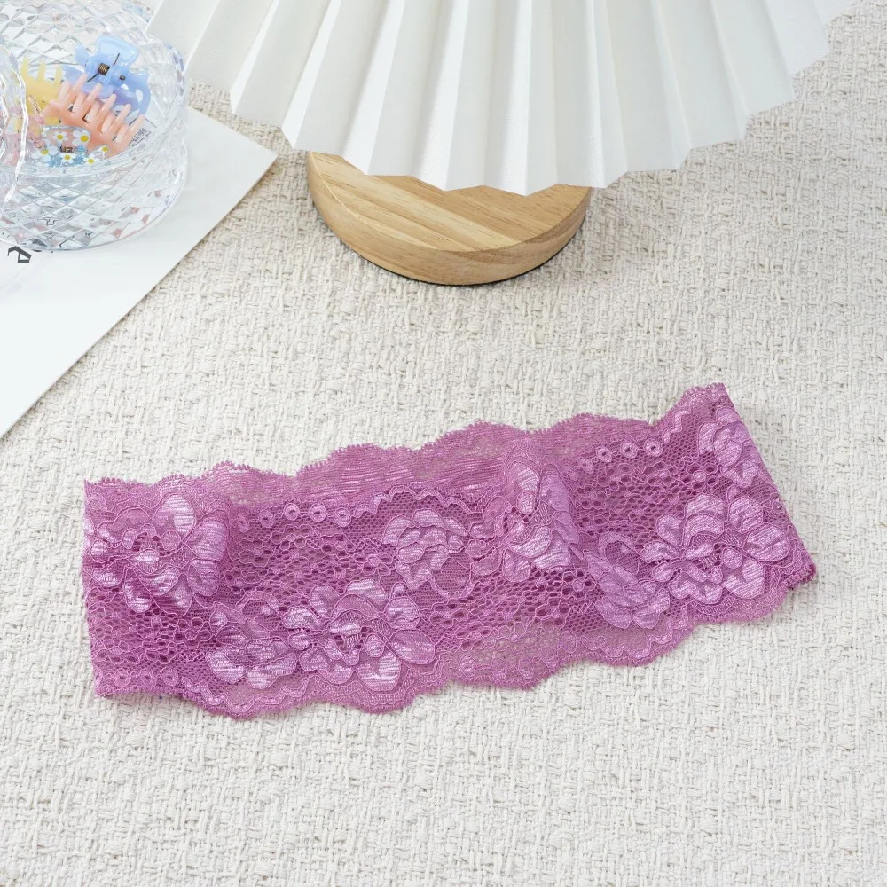 Modisches elastisches Haarband aus Mesh-Spitze, ausgehöhlt, elegantes Stirnband, leicht, atmungsaktiv, Kopfbedeckung, Kopfbedeckung für Damen und Mädchen – Detail 14