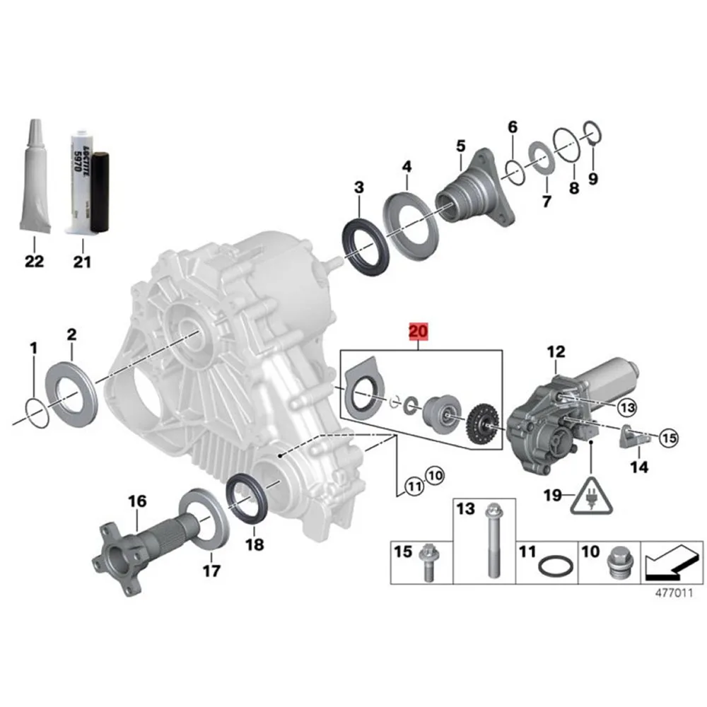 Verteilergetriebe-Aktuator-Motor-Zahnrads-Reparatursatz für BMW X3 X5 E83 E53 E70 E71 E90 2004-2010 OEM 27102413711 27107566296 27107568267 – Detail 3