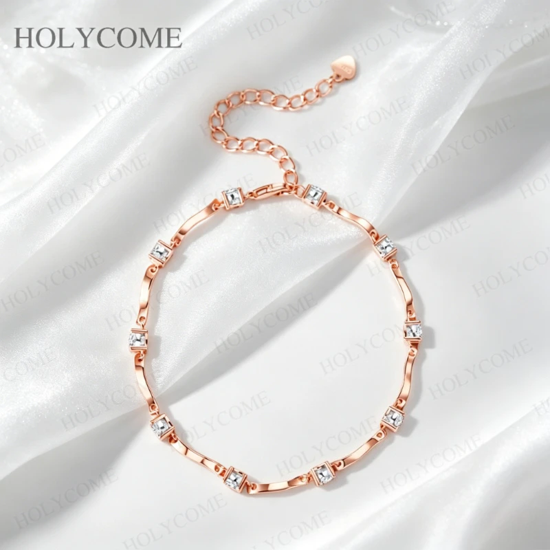 4mm Moissanit Armband im Banddesign mit Zertifikat für Damen 925 Sterling Silber Kettenarmband Luxus Modeschmuck – Detail 5