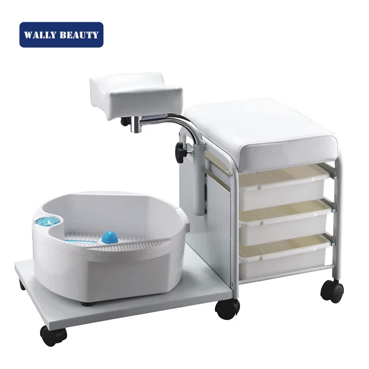 Carrello portatile semplice per pedicure con bacino per piedi