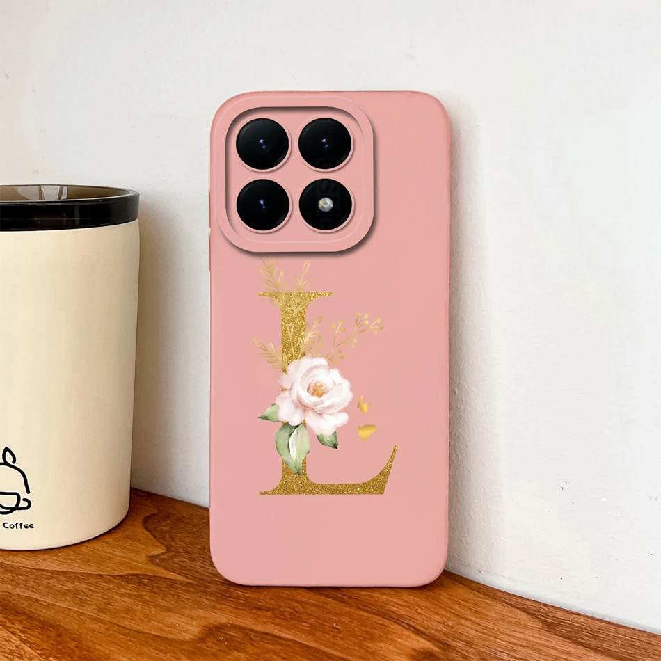 حافظة لهاتف Xiaomi 15T Pro 17 Pro Max أنيقة بحروف ذهبية ناعمة من السيليكون السائل المضاد للسقوط غطاء خلفي واقٍ لهاتف MI 15 T #5