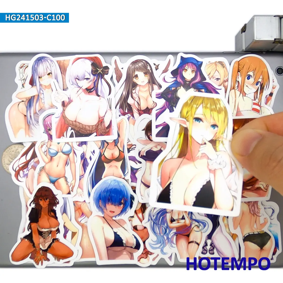 50/100PCS Anime Girls Sexy Stickers Swimsuit Beauty Bikini Bunny for Laptop Luggage Scrapbook Motorcycle Car Bike Phone Sticker