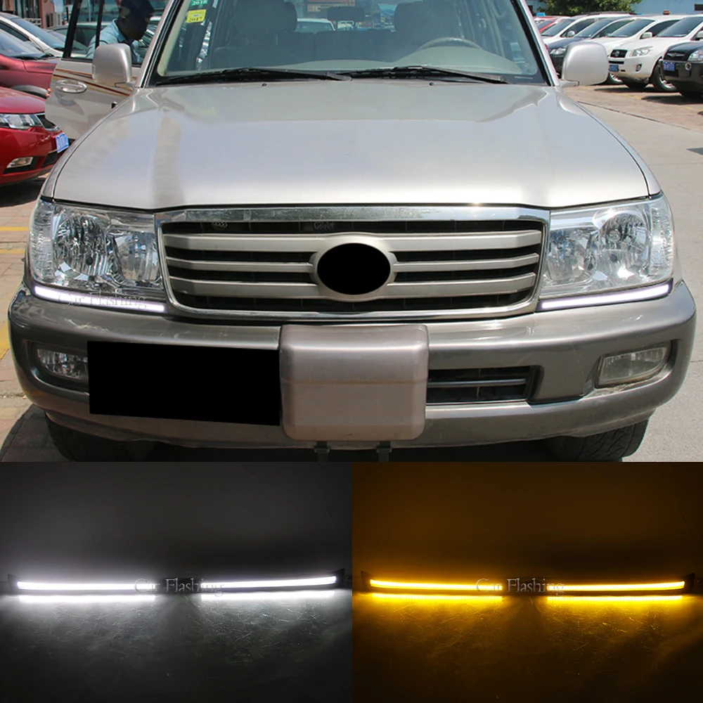 For Toyota Land Cruiser 4500 4700 100 LC100 FZJ100 UZJ100 98-07 Dynamic Turn Signal Car DRL LED Daytime Running Light Fog Lamp