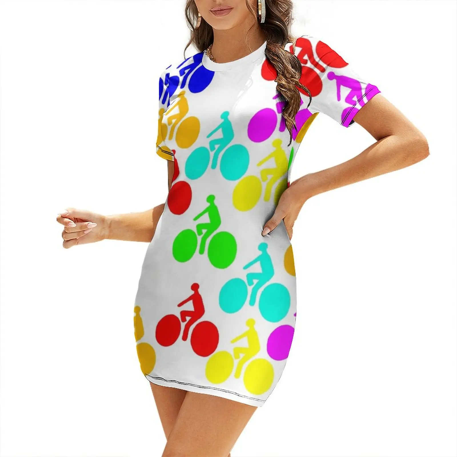 

Bikes! Short-Sleeved Dress women's evening dresses elegant women's dresses for wedding