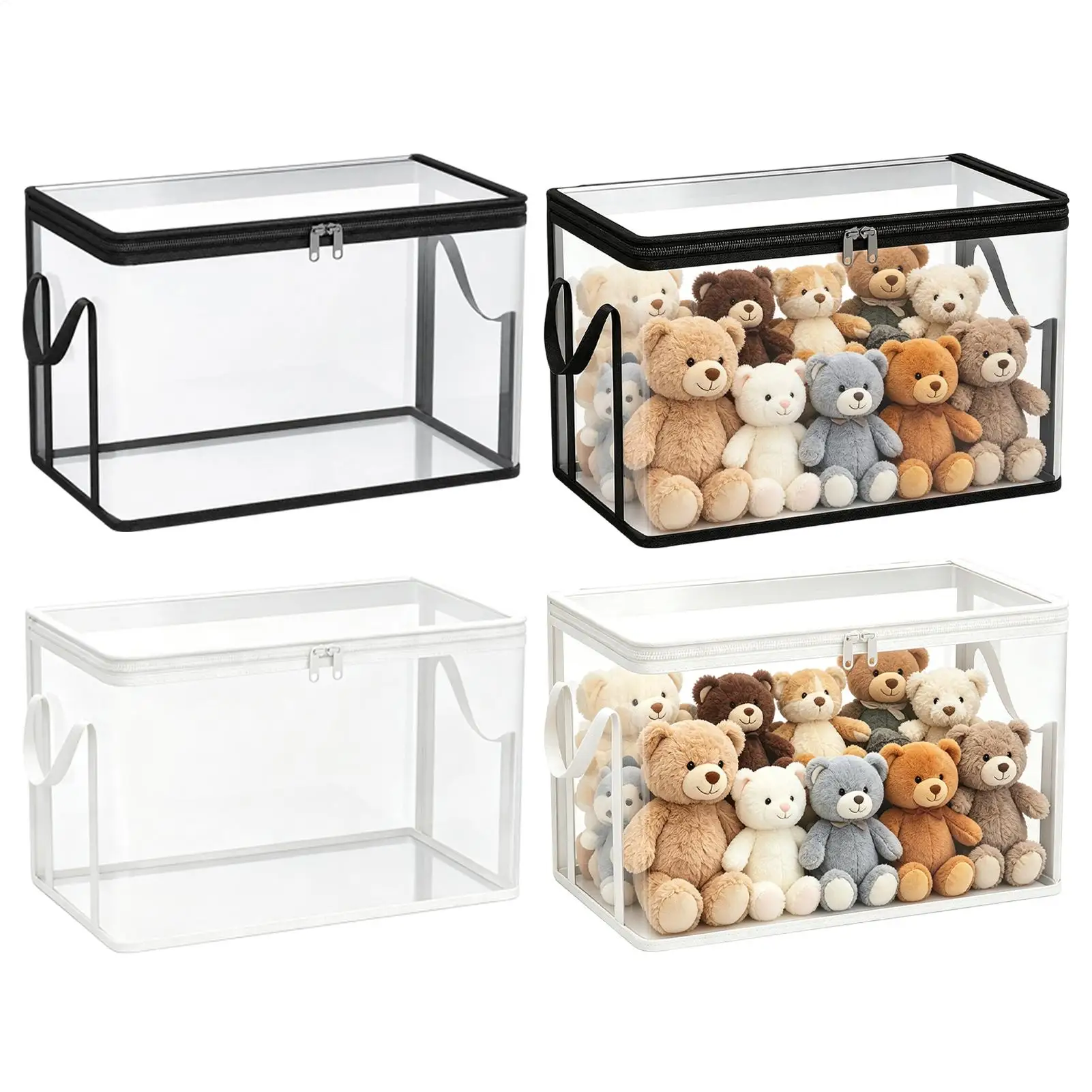5pcs  Stuffed Toy Storage Box 2-Pieces Plush Dolls Chest Bins Doll Storage Container for Living Room Playroom Study    JJ2925