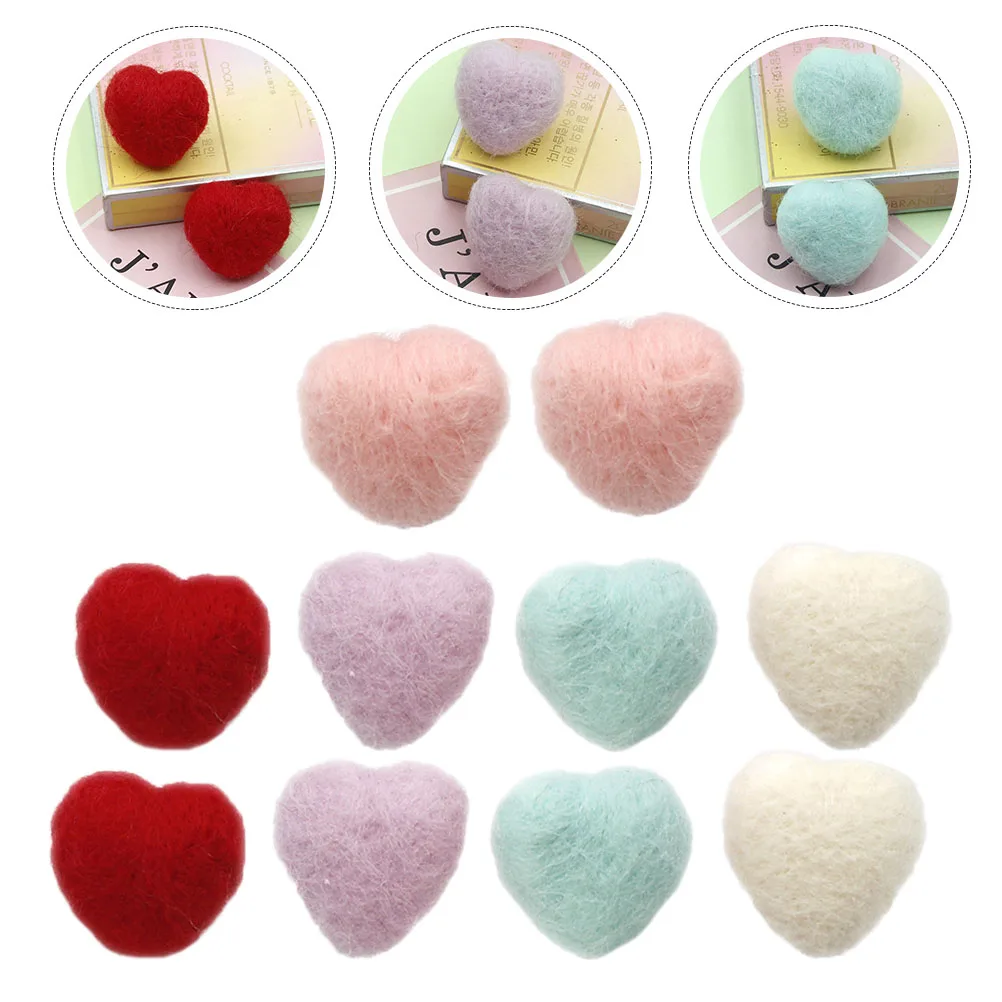

10pcs Heart Clips Felt Craft DIY Accessories Hair Pin Diy Accessory Girls Headdress Decor Durable Gift Hair Pin Tools
