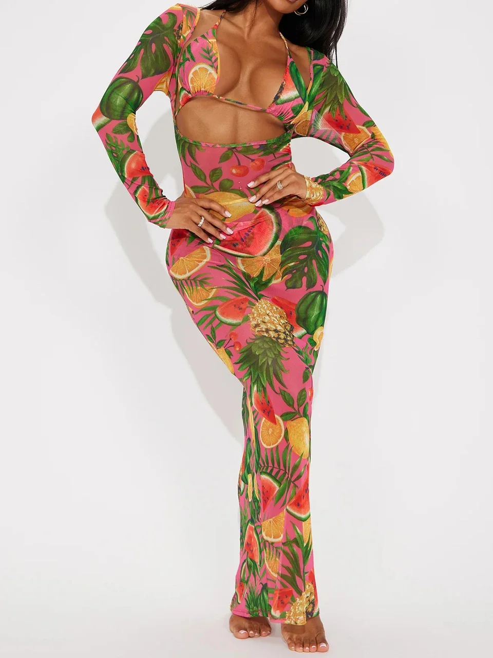 セクシーな 3 枚の水着 Tバックビキニカバーアップビーチドレス女性 2025 タイダイ水着入浴水泳水着夏