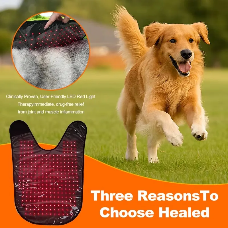 Type-c Charging Travel-Friendly Dog Back Light Therapy Wrap 660nm 850nm LED Red Light Therapy for Animal Care and Supplies