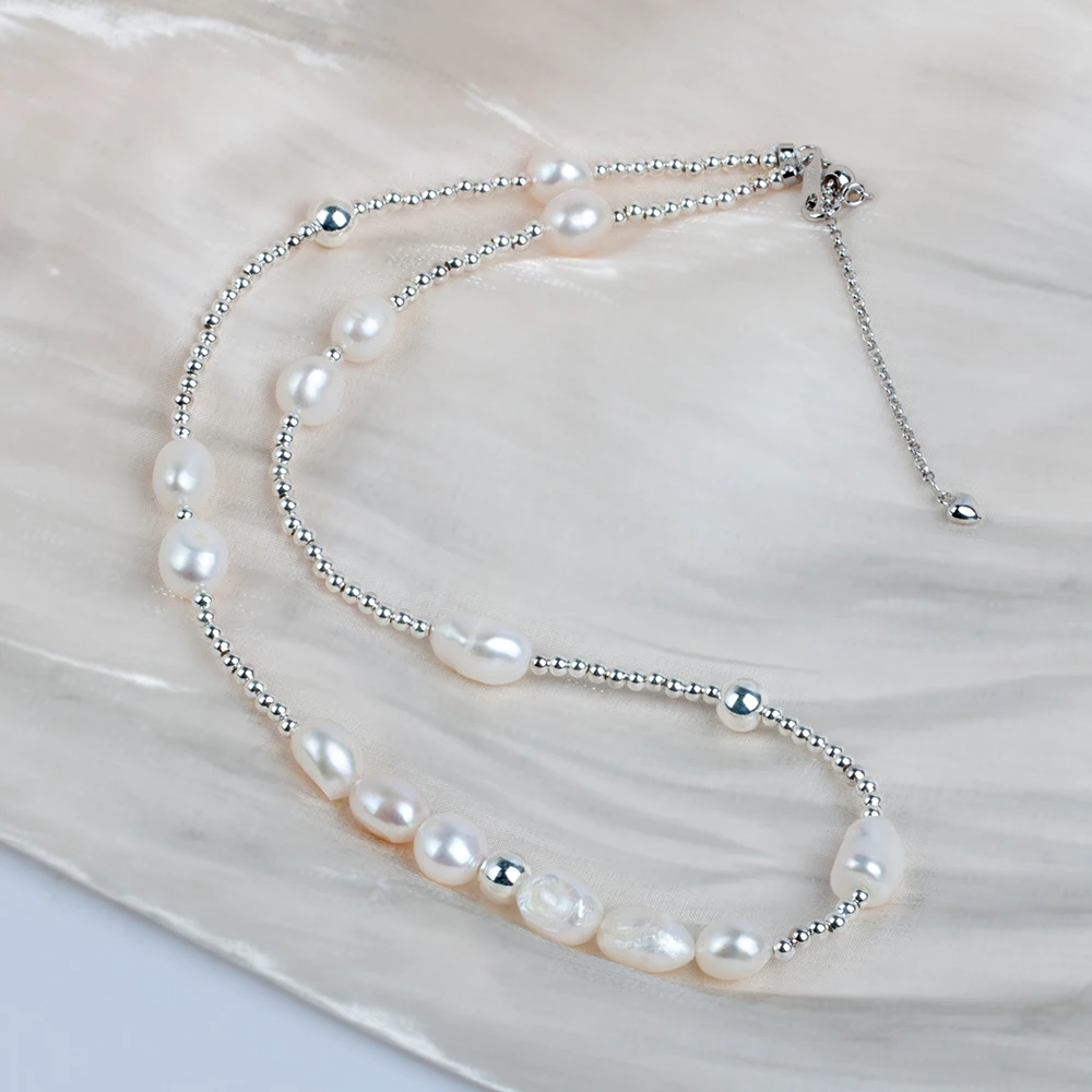 Natural Earthy Baroque Pearl Jewelry Freshwater Pearls 7-8mm 18 Inch Untreated Organic Feel Necklace PN022
