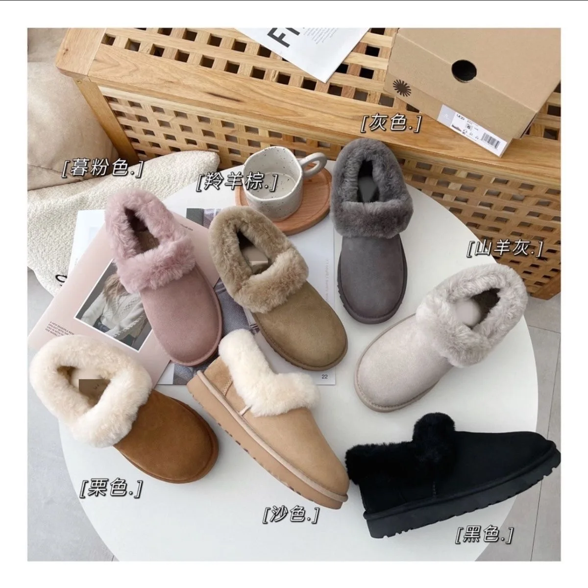 100% Sheepskin Leather Women Flats Casual Moccasins Driving Shoes Natural Fur Wool Snow Boots  Fashion Comfortable