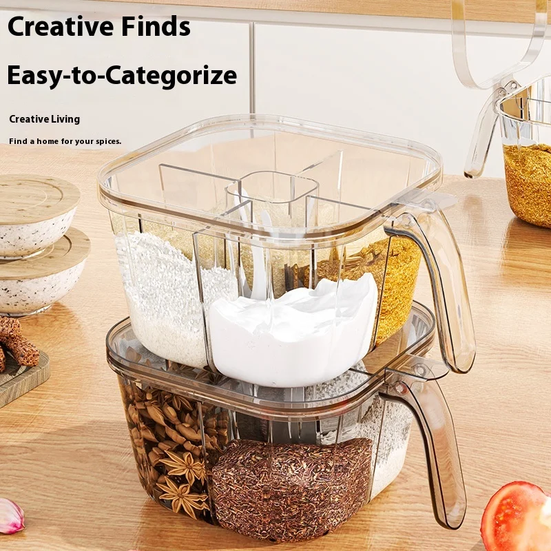 Kitchen Spice Combination Set Multi-Compartment Storage Jar for Salt Seasoning Pepper Organizer for Condiments And Seasonings