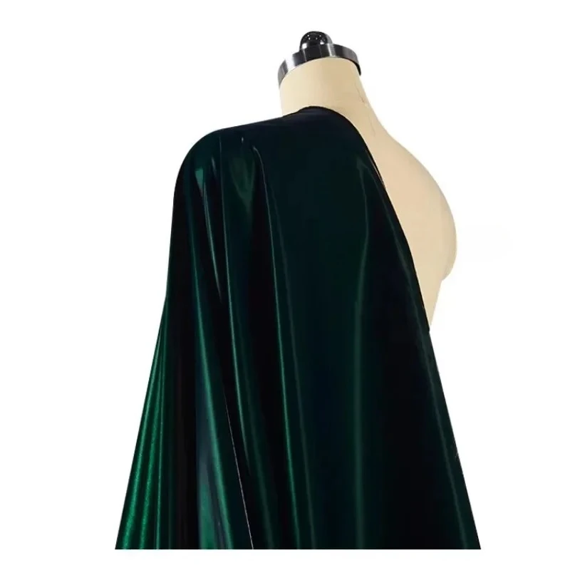 قماش جلدي مقلد لامع باللون الأخضر الداكن للسترة مقاوم للماء وغير قابل للغسل وأقمشة السترة لكل متر قماش الخياطة بنفسك #5