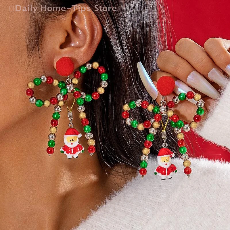 عيد الميلاد الباروك غير النظامية تقليد اللؤلؤ مكدسة شجرة نجمة إسقاط أقراط شجرة عيد الميلاد القرط للنساء عطلة مجوهرات هدية #2