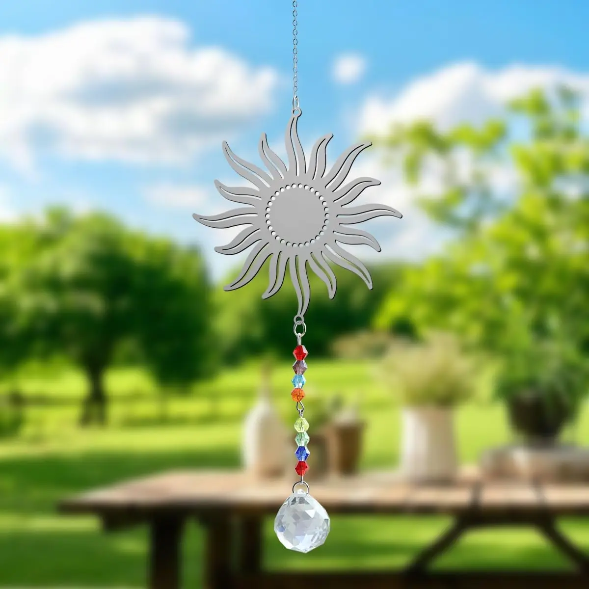 1PCRainbow Maker Sun Catchers with Prisms Sun Hanging Ornament For Christmas Wedding Garden Home Decor Gift