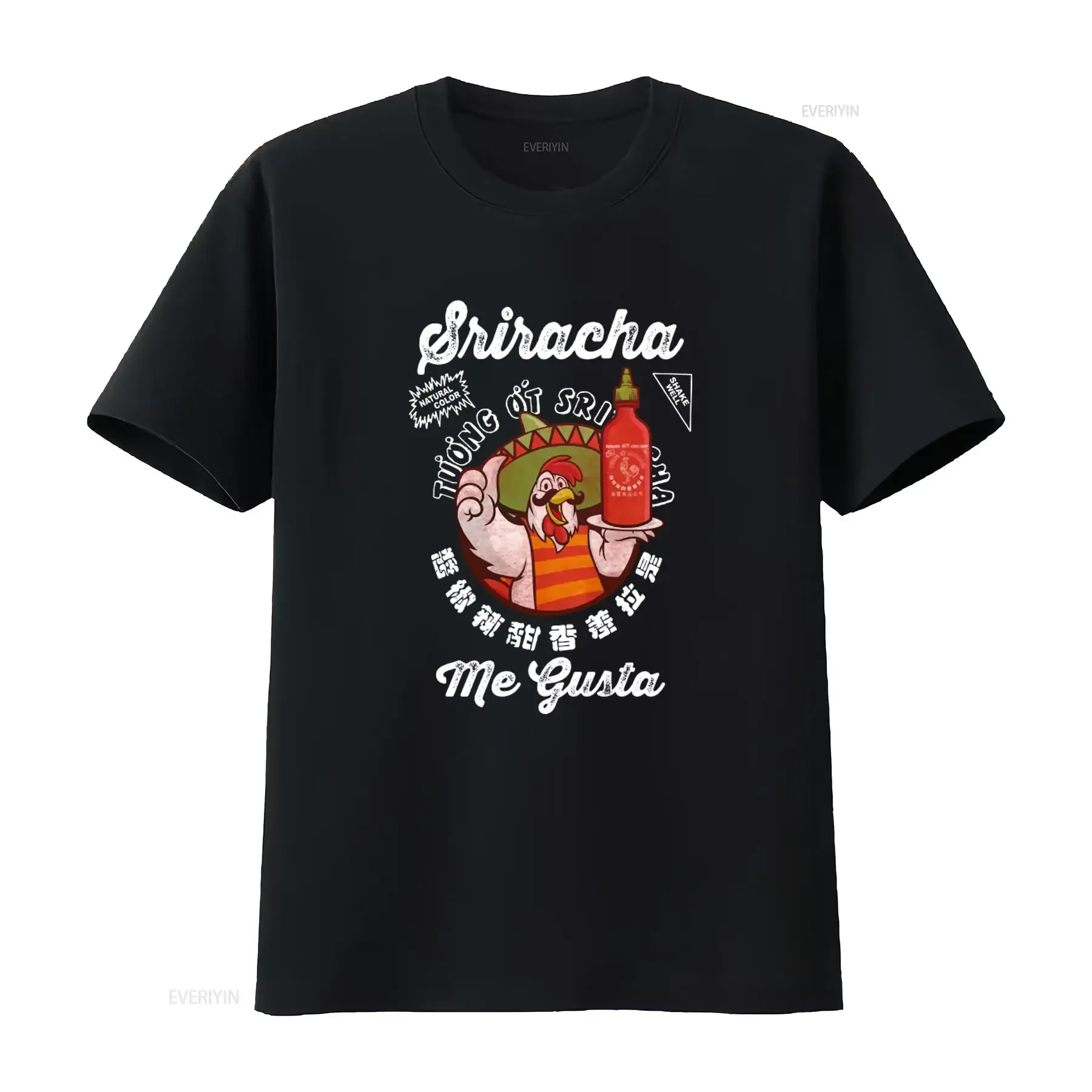 Me Gusta Sriracha Hot Chili Sauce T shirt Spicy Flavor Design for Lovers vintage Washed Versatile Breathable Soft homme