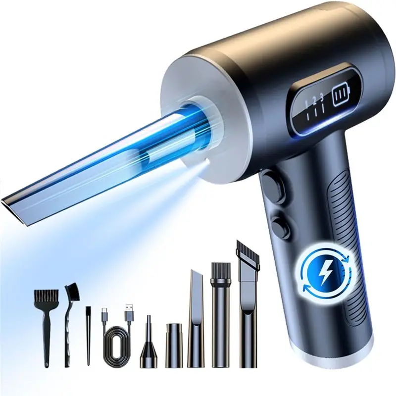 

A02M-Compressed Air Duster, 3-Gear To 100000RPM Electric Air Duster Portable Cordless Air Blower, For Cleaning Keyboard & PC