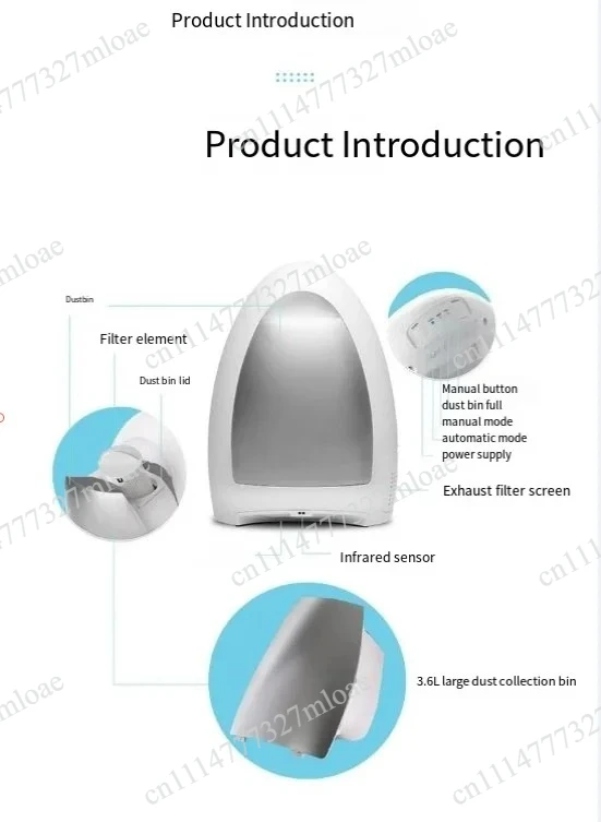 100w hair salon barber shop vacuum cleaner, automatic induction vacuum cleaner, household large suction dust removal trash can