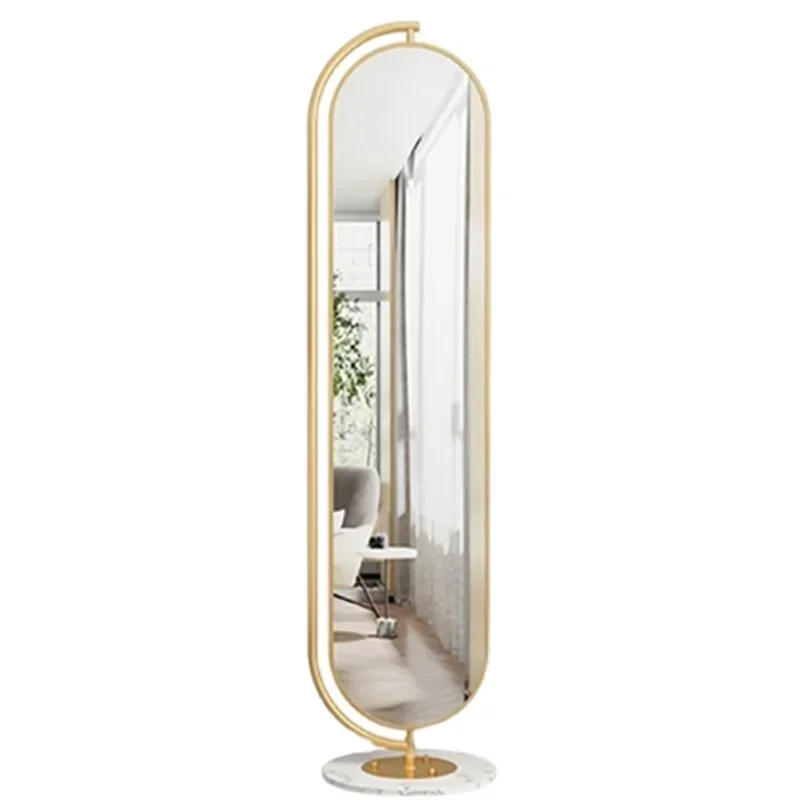 Bedroom and Household Full-Length Mirror 360 Degrees Rotatable Light Luxury Ins Wind Net Red