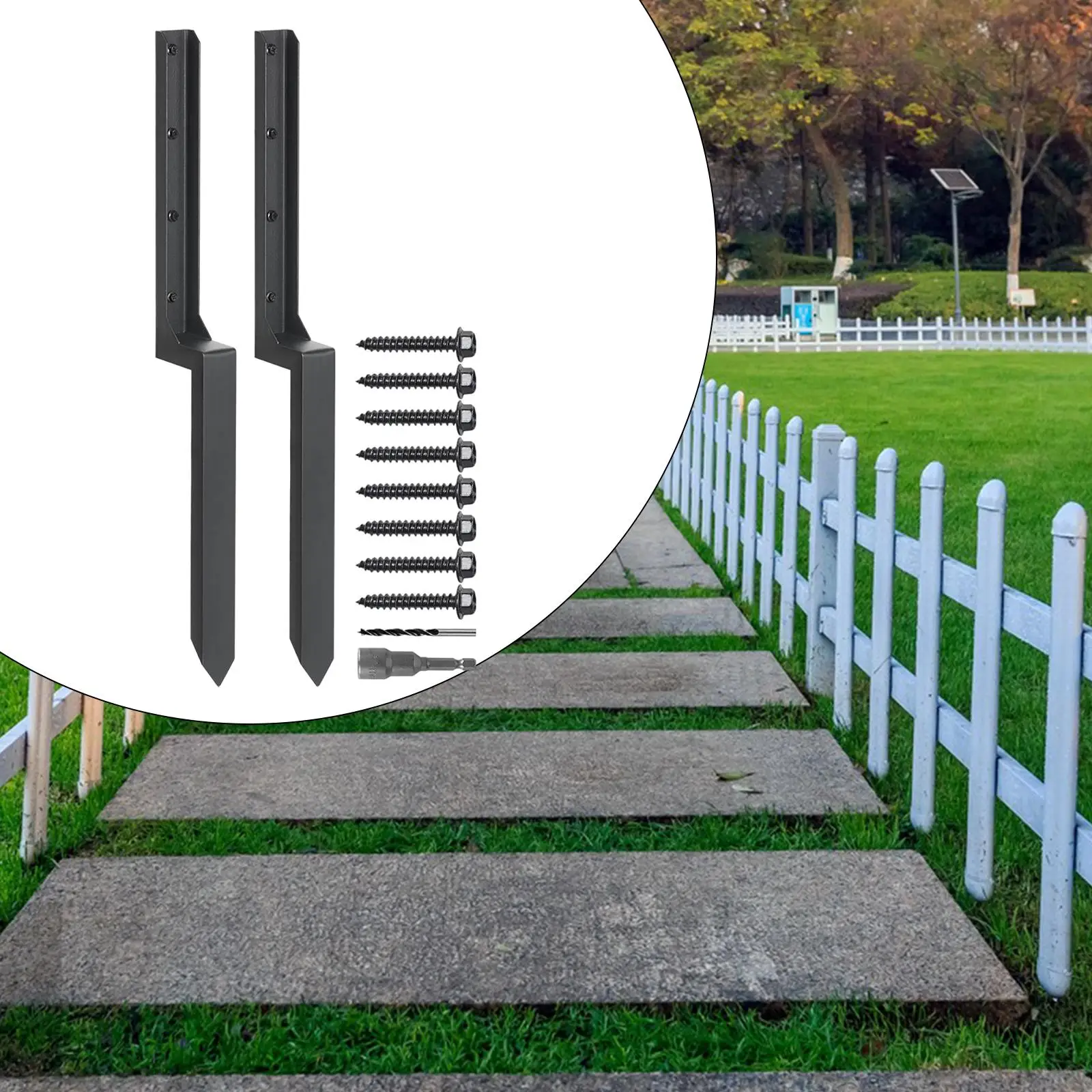 

Fence Post Repair Stakes Stable Structure Iron Sturdy Practical Accessories Heavy Duty for Postbox Repairing Home Garden Yard