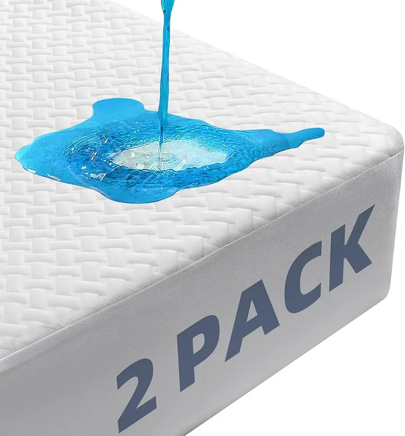 

2 Pack Waterproof Mattress Protector Queen Size, Cooling Mattress Co er Queen Size Bed Soft Breathable Mattress Pad Co er Fitted