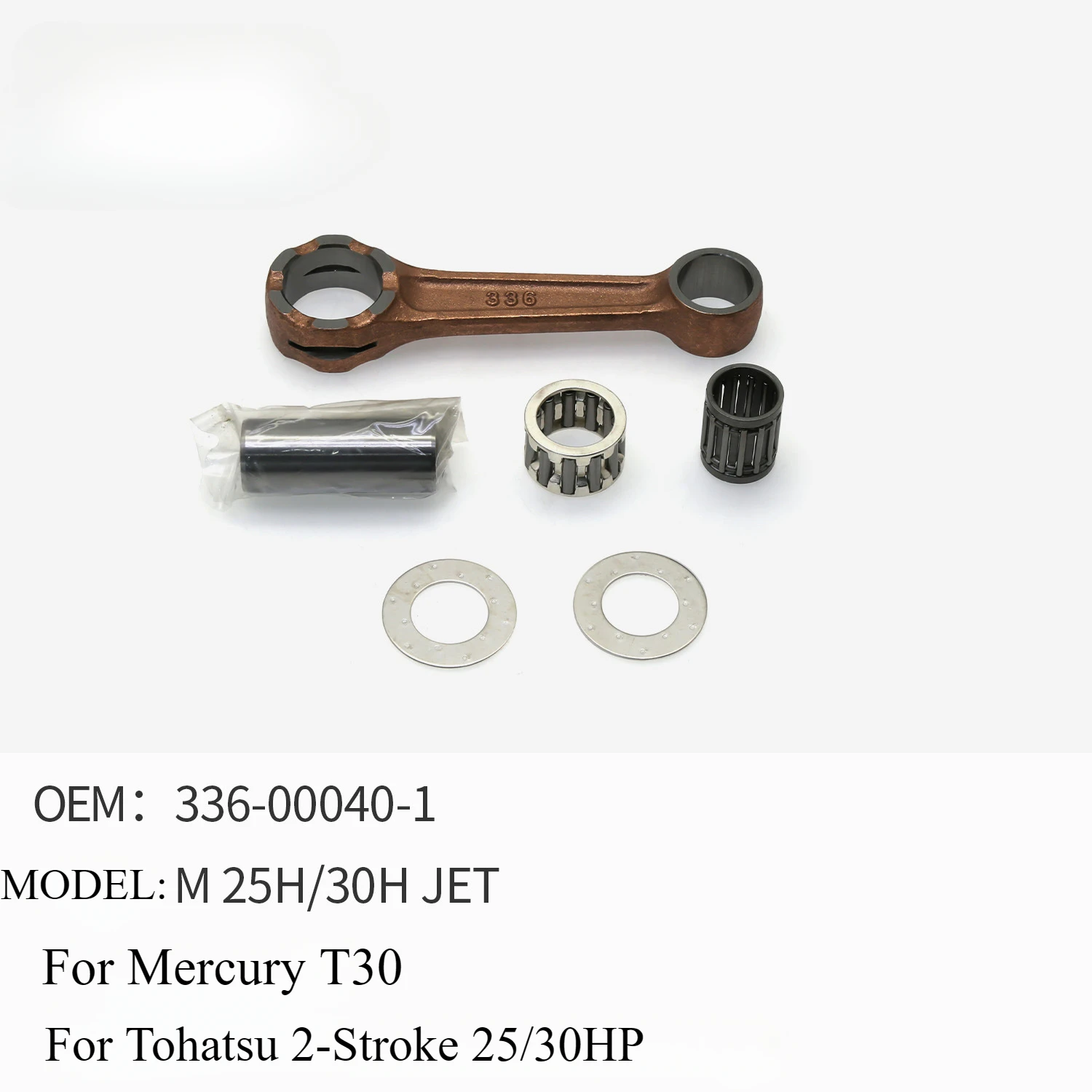

Outboard Engine Connecting Rod Assembly for Tohatsu 2 Stroke 25/30HP M25H/30H JET for Mercury T30 336-00040-1