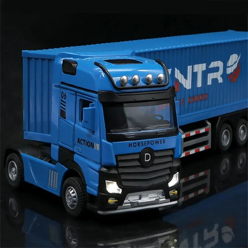 Diecast Metalen Container Vrachtwagen Transport Auto Model Legering Techniek Transportwagen Voertuig Oplegger Auto Model Kinderen Speelgoed