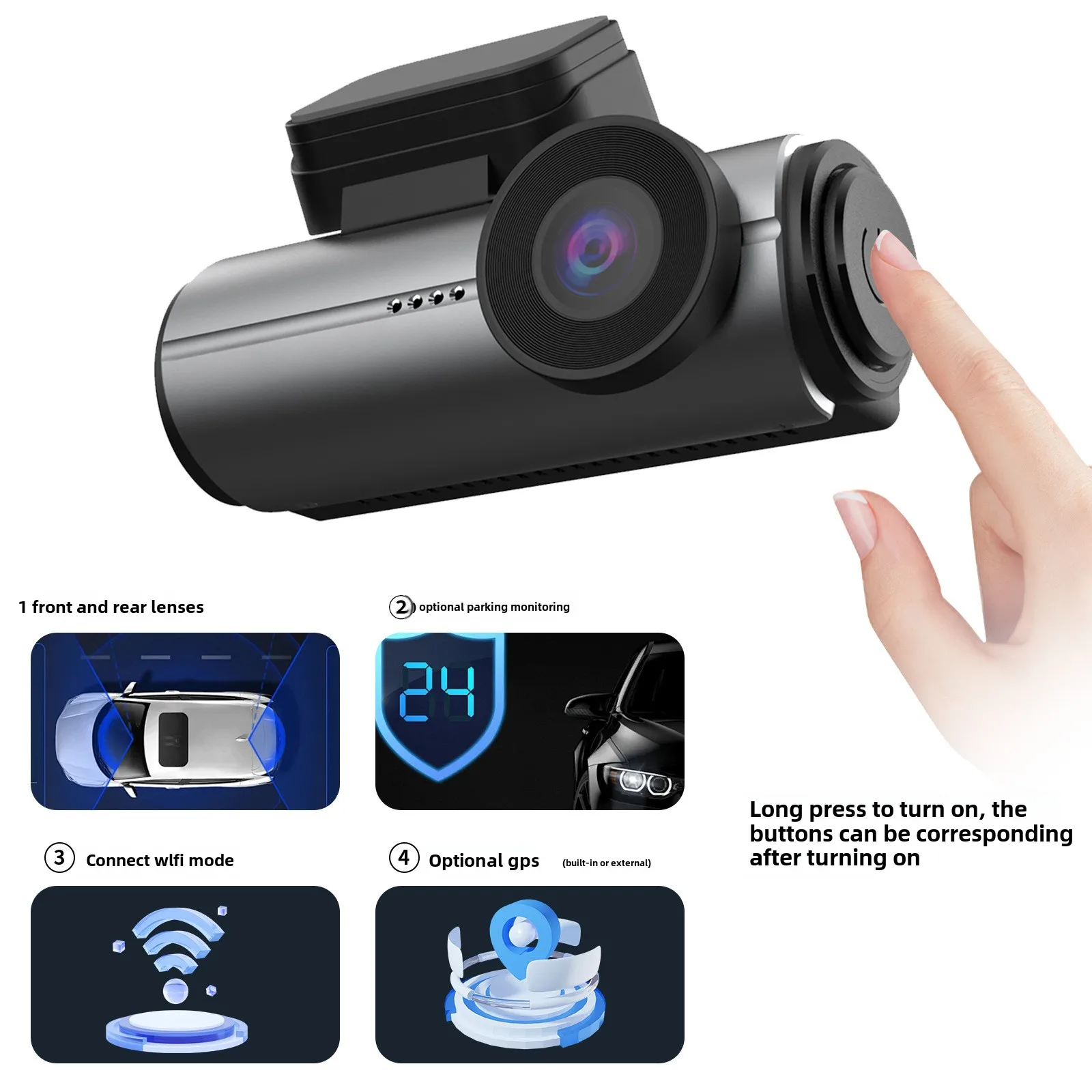 4K built-in GPS high definition night vision 2.99 front and rear double recording parking monitoring high definition driving