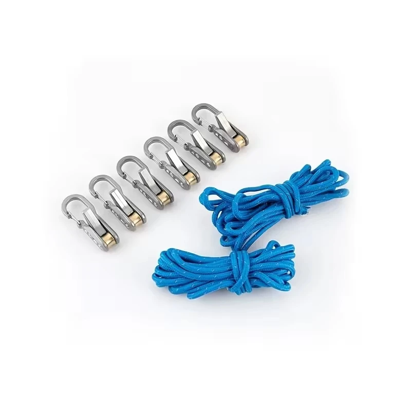 Self Locking Roller Pulley Rope Tensioner Kit, Heavy Duty Braided Tie down Cord with Snap Hook for Camping Tent, Tarp, Boat Mooring