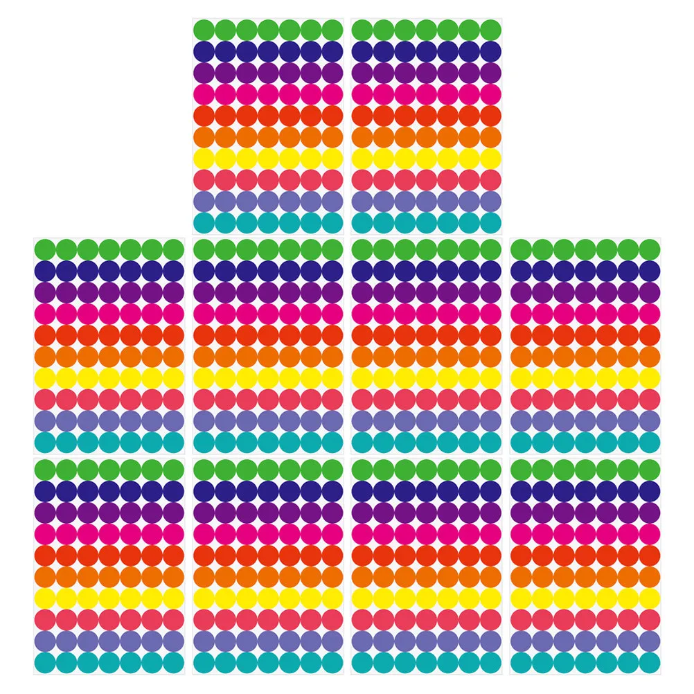 20Sheets Round Color Coding Sticker Dots Writable DIY Seal Labels for Office Inventory School Projects Notebooks Packaging